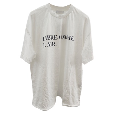 做旧法文标语字母印花短袖T恤女