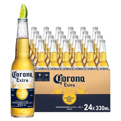 科罗娜经典330ml*24瓶黄啤酒清爽拉格11.3°P整箱批发