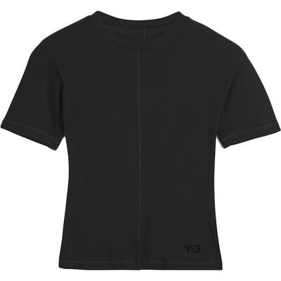 Y-3/Y3山本耀司2025春夏新品女士短款黑色圆领短袖T恤HY1249