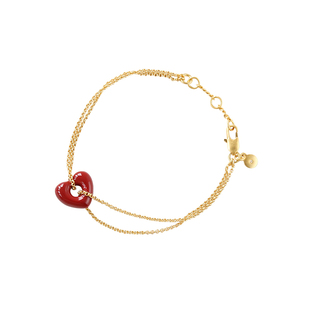 美国热牌madewell外贸y单珐琅彩爱心双色法式复古手链ins节日饰品