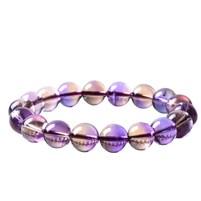 玻利维亚紫黄晶手串稀有共生体