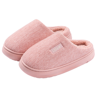 情侣棉拖鞋女冬季室内家居家用毛绒保暖厚底踩屎感居家拖鞋男冬天