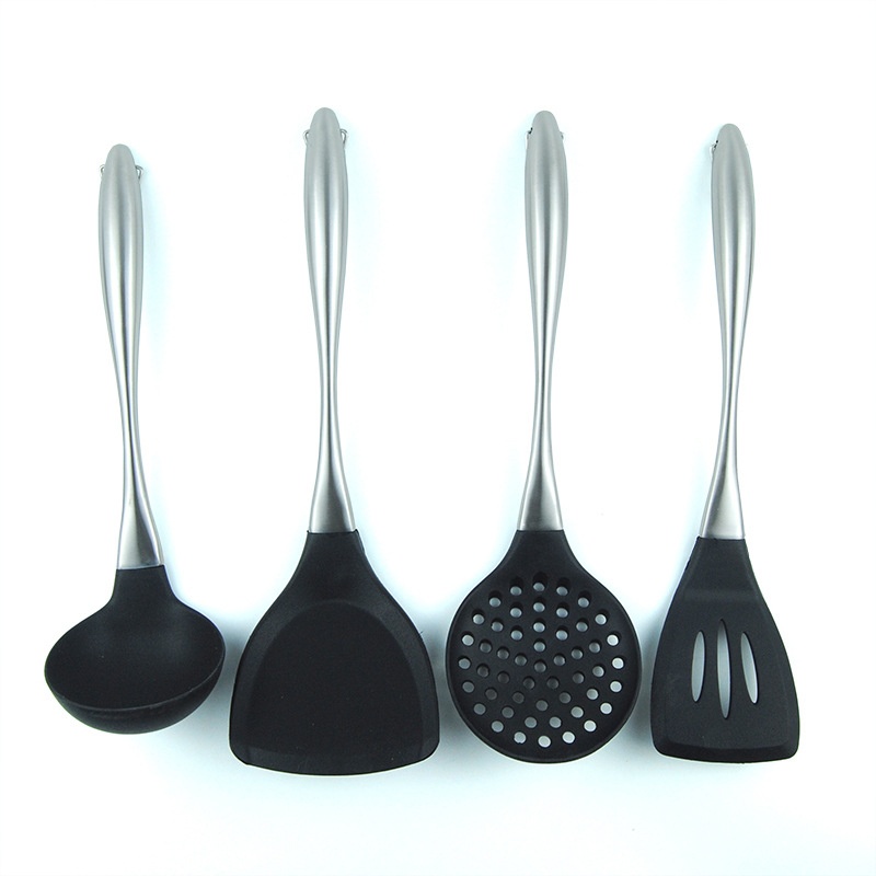 新款直销304不锈钢不粘锅铲勺 捞篱汤勺不粘锅铲 不锈钢硅胶厨具