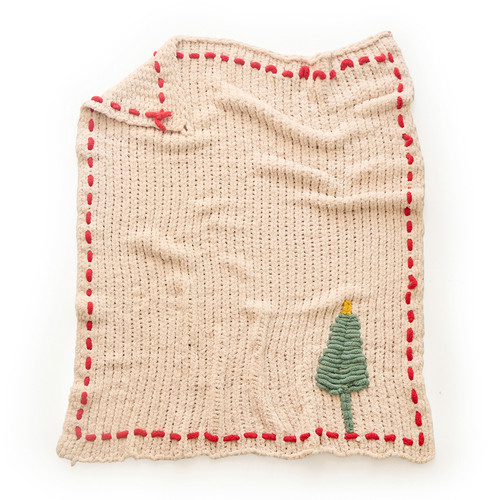 ins风圣诞树半边绒针织毯客厅沙发毯床尾毯节日氛围感装饰毯子厚