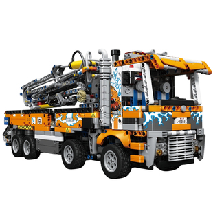 适用乐高宇星气动混凝土泵车荒卡汽车电动积木模型儿童成人礼物
