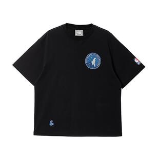 jq区绫致杰克琼斯NBA联名款男夏森林狼队纯棉印花休闲百搭短袖T恤