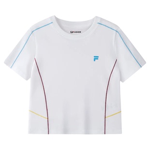 FILA FUSION斐乐潮牌短袖T恤女26夏季新款速干凉感t修身短款上衣