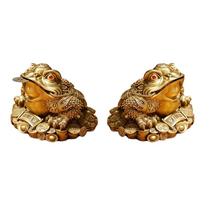 金蟾招财摆件黄铜三足蟾蜍镇宅