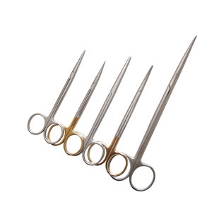 不锈钢综合剪圆钝剪12.5cm金柄圆钝头有齿剥离剪综合精细组织剪刀