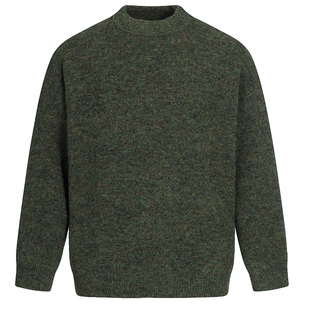 大码羊驼绒基础款圆领毛衣男女秋冬加厚毛绒感保暖百搭针织内搭潮