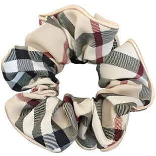 韩国时尚气质格子大肠发圈头花红格纹扎马尾丸子头发绳轻奢高级感