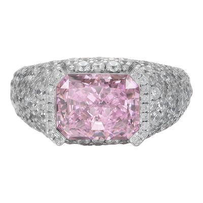 冰花切八角满钻戒指嘻哈男女同款