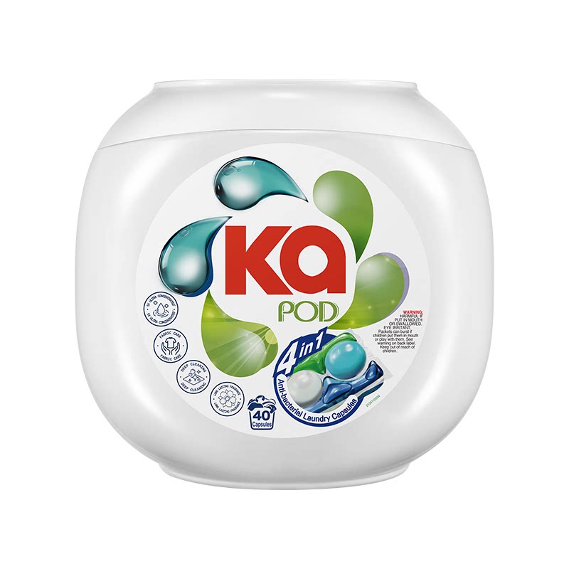 【自营】ka菁华四合一洗衣凝珠16g*40粒/盒装留香洁净抑菌护衣 洗衣留香实拍商品图