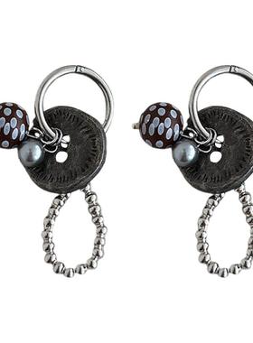 蘑古力串珠耳钉女2025新款