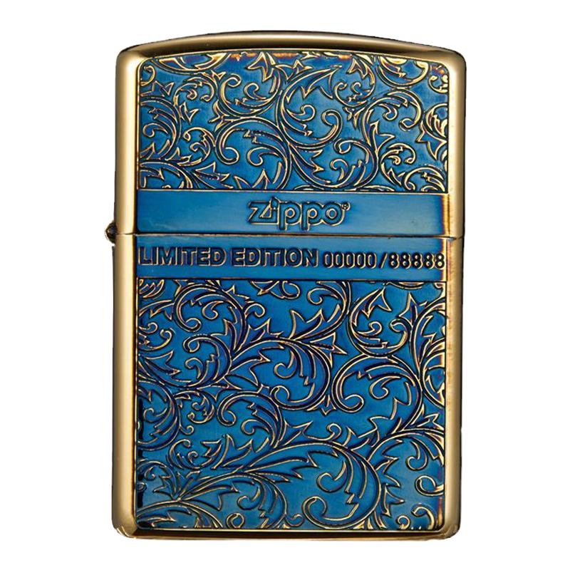 zippo唐草铜送礼熏金限量打火机