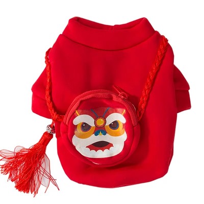 狗狗新春舞狮立体背包卫衣