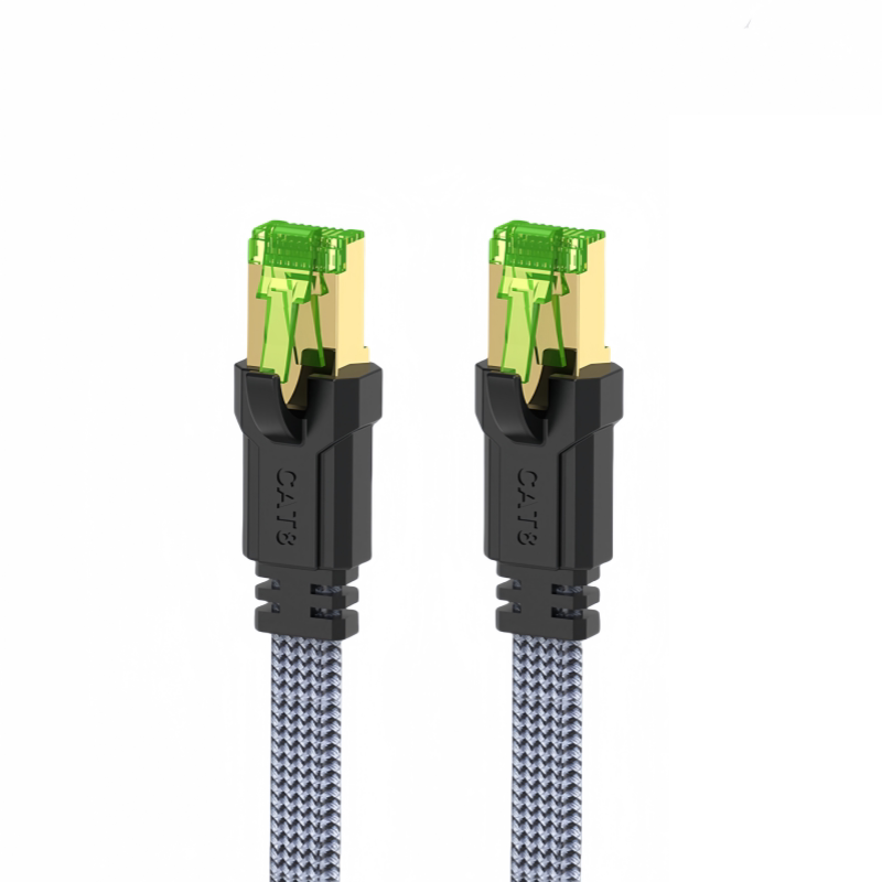 千兆网线CYANMI八类网络线家用5g双屏蔽编织跳线万兆笔记本超六类