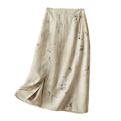 新中式国风艺术印花半身裙女