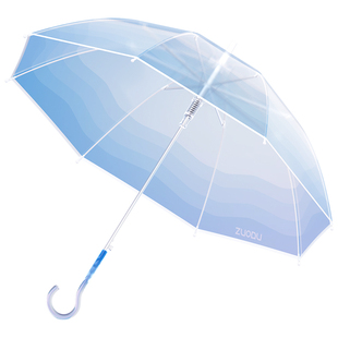 左都水母透明长柄雨伞爱你女生高颜值小清新拒水加厚加大号双人伞