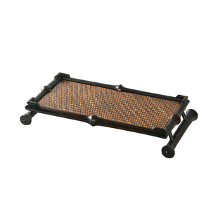 筇竹茶盘茶台干泡盘大漆手工竹编托盘奉茶盘复古茶席茶具收纳壶承