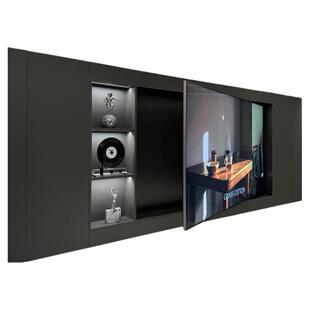 枪灰色壁龛加灯带定制电视壁龛不锈钢板嵌入式铝合金内嵌框背景柜