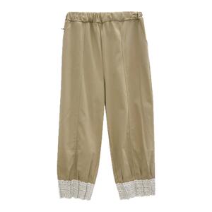 诺初◆减龄蕾丝~孕妇裤小个子花边拼接哈伦裤高腰抽绳九分休闲裤