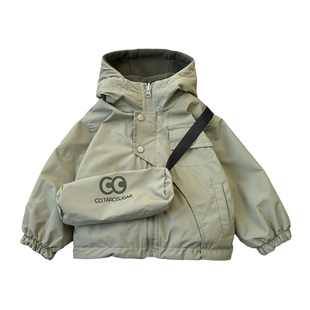 男童秋冬装外套2026新款洋气儿童加绒加厚上衣时髦宝宝两面穿衣服