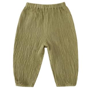 宝宝防蚊裤纱布春秋女童长裤男童休闲裤儿童夏装夏季薄款婴儿裤子