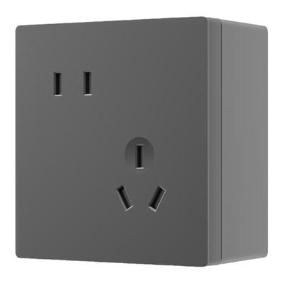 国际电工10-16A灰/金/白明装