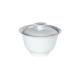 赋山堂丨审评盖碗 景德镇纯白陶瓷盖碗80ml110ml150ml不烫手茶具