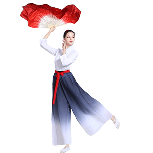 万疆舞蹈演出服扇子舞夏辉中国舞秧歌女飘逸中国风水墨服装古风