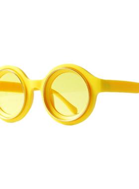 圆形UV400小众层次感设计墨镜