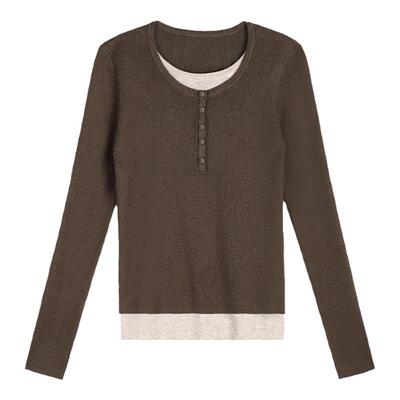 假两件针织衫百搭单穿上衣