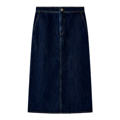 LAUREL醋酸棉直身牛仔半裙