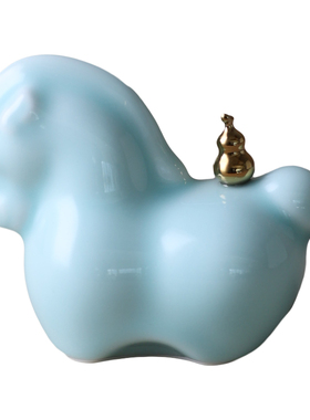 影青马生肖年礼品景德镇