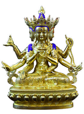 瑞阁尊胜佛母鎏银精工a级5寸摆件