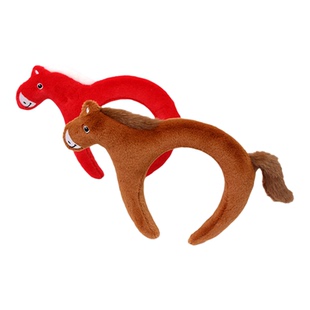 马年发箍可爱小马头饰新年装扮表演发饰搞怪马耳朵头箍拍照发卡