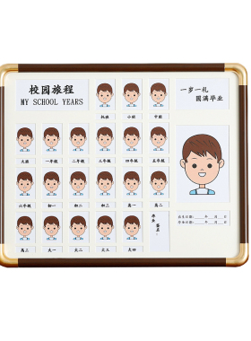 校园时光成长记录相框摆台高级感2寸儿童宝宝证件照纪念册框挂墙