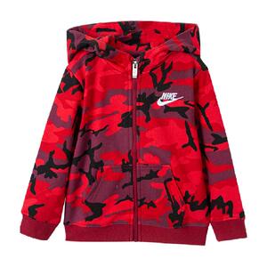 Nike耐克儿童秋冬薄款加绒款保暖连帽开衫卫衣休闲长袖打底上衣