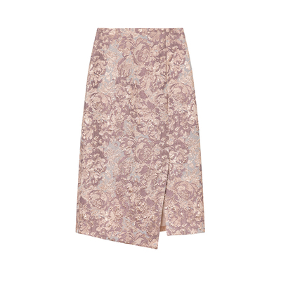 新中式织金提花松紧腰半身裙