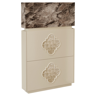 超薄翻斗鞋柜17CM家用门口小户型极窄法式实木鞋柜高级感巨好看的