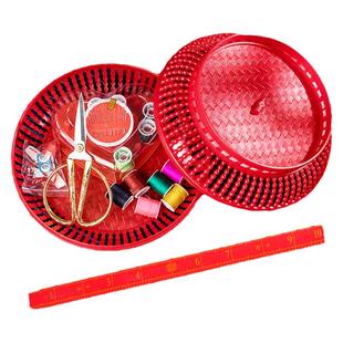 结婚道具婚庆百货陪嫁新娘嫁妆用品剪刀上头梳子镜子蓖子市尺针线