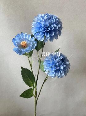 婚庆3头蜂巢果暗香花 仿真大丽花家居软装摆件道具粉色系花材