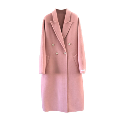 侧开叉中长款双面羊绒mxmaje过膝