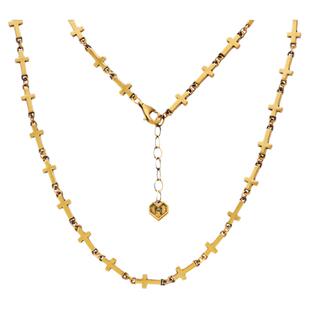 黑金十字架黄金项链男女通用款时尚复古显粗足金男士配链女款首饰