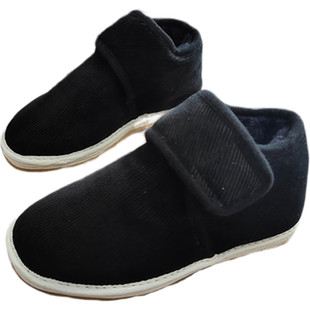 老北京千层底布底布鞋冬季老人鞋加厚棉花加绒保暖居家爸妈棉鞋