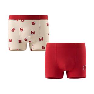 小黑托昵儿童内裤男女童本命年红内裤抑菌中大童平角宝宝新年短裤