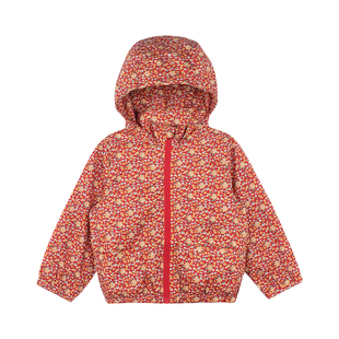 大耳象女童碎花波点连帽冲锋衣外套2026春季新款宝儿防风长袖上衣