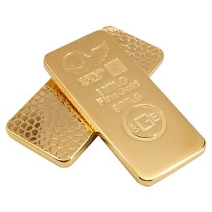 仿真金条金砖铜镀金瑞士庞博外贸金块银行金店展示样品桌面道具