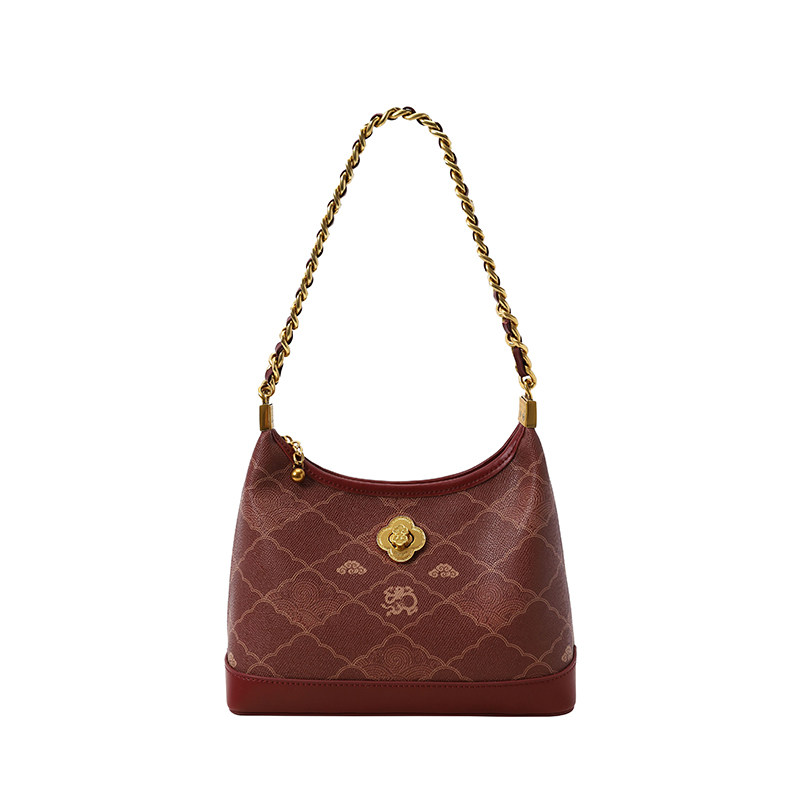 南风chio2nd 故宫文化系列 韶华托特包包女士新年红色单肩斜挎包